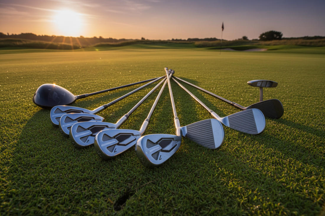 DryGrip cover protecting unused golf club grips resting on damp grass